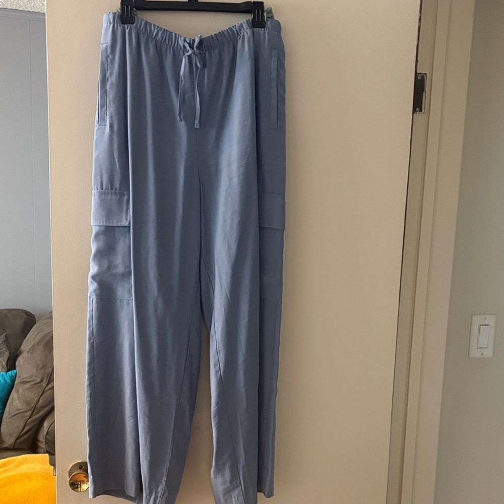 Old Navy Blue Wide-Leg Drawstring Pants-EUC. Worn once